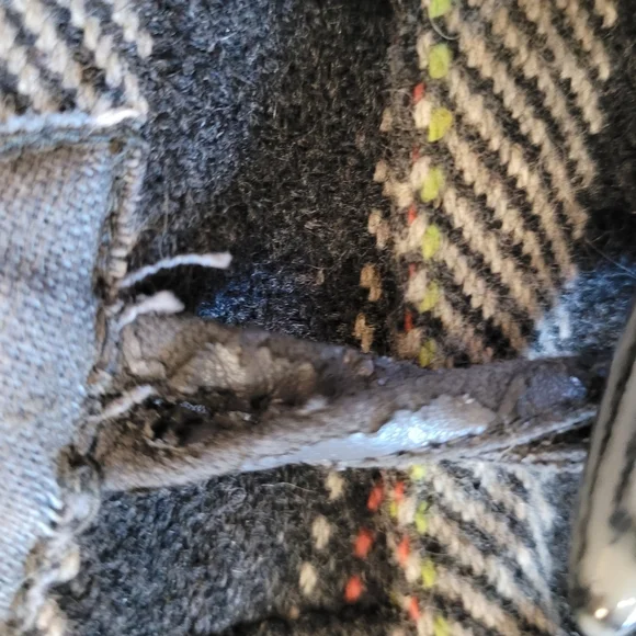 O'NEILL VTG Hoodie Grey Plaid Acrylic Wool Blend Jacket Long Sleeve Size Large - Picture 4 of 8